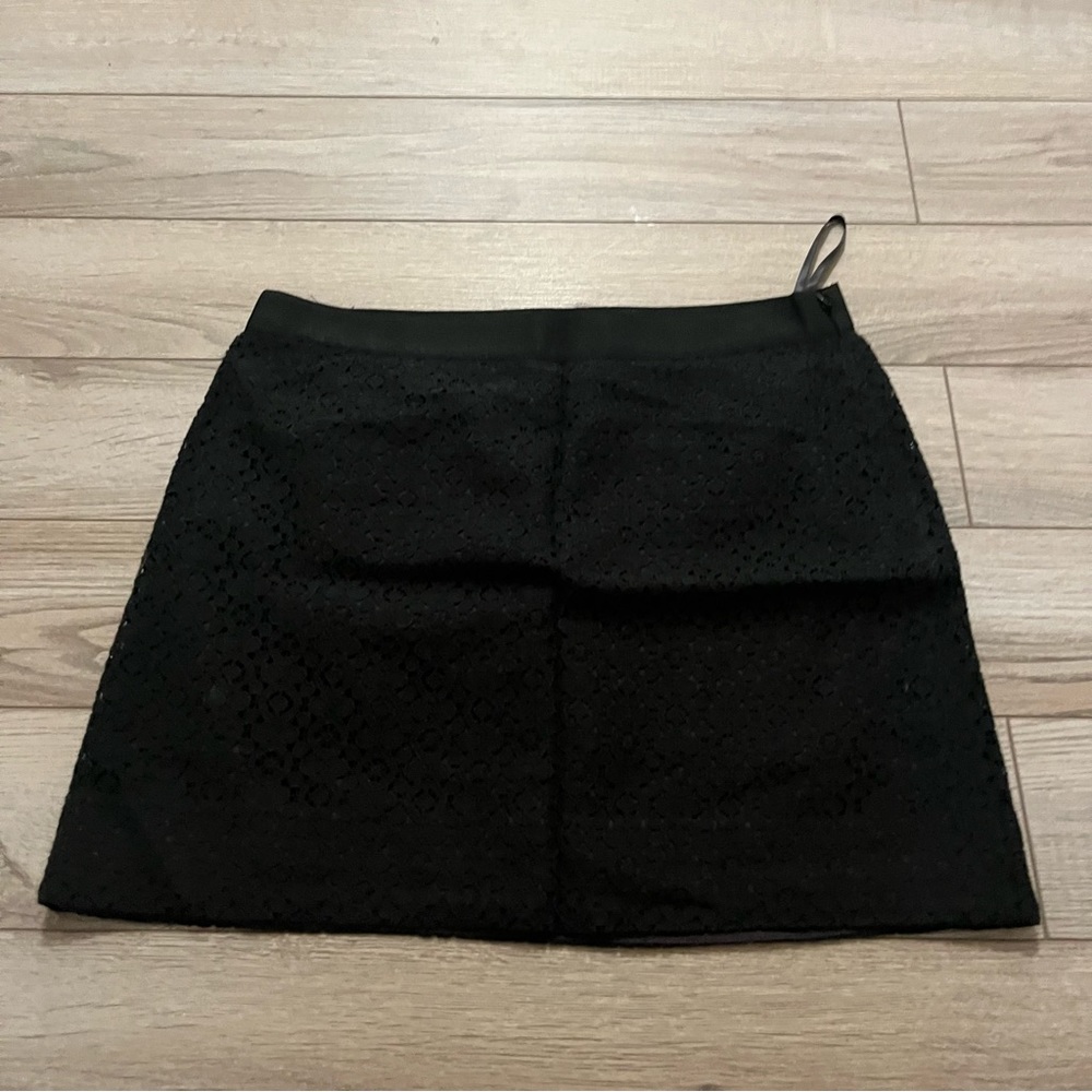 JCrew Black Lace Mini Skirt 6